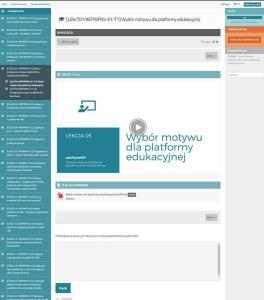 Widok strony z tematem lekcji na platformie LMS