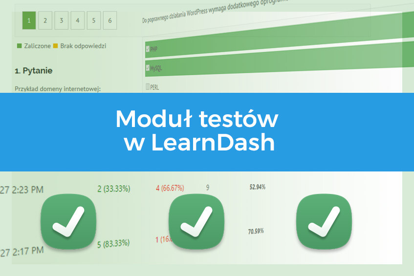 Moduł testów na platformie kursów online z LearnDash